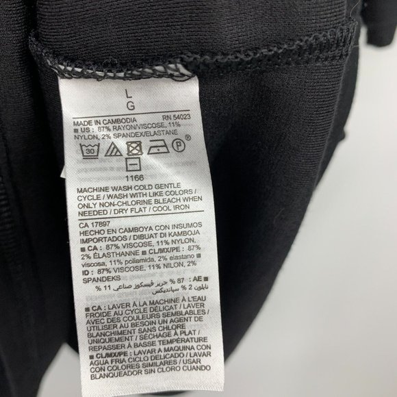 Old Navy Dress Black 3/4 Sleeve Ruffle Trim Ponte Knit NWT - Picture 3 of 9